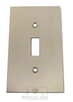 Modern Single Toggle Switchplate in Satin Nickel Lacquered