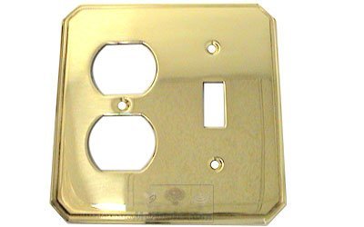 Traditional Combination Switchplate in Polished Brass Lacquered