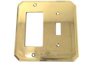 Traditional Single Toggle and Single Rocker Switchplate in Polished Brass Lacquered