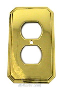 Traditional Duplex Receptacle Switchplate in Polished Brass Lacquered