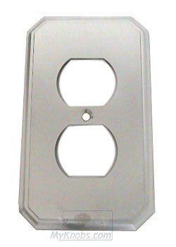 Traditional Duplex Receptacle Switchplate in Satin Chrome