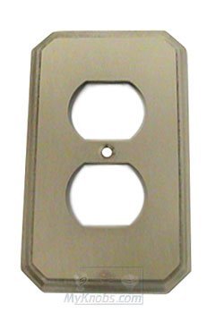 Traditional Duplex Receptacle Switchplate in Satin Nickel Lacquered