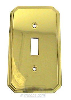 Traditional Single Toggle Switchplate in Polished Brass Lacquered