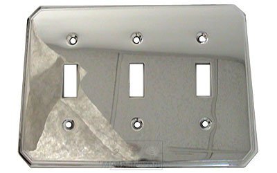 Traditional Triple Toggle Switchplate in Polished Chrome