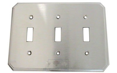 Traditional Triple Toggle Switchplate in Satin Chrome