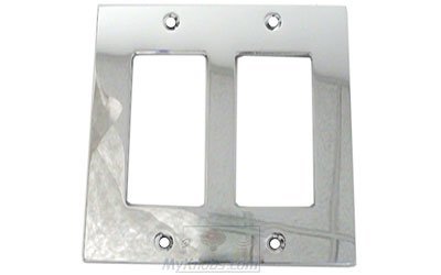 Modern Double Rocker Cutout Switchplate in Polished Chrome