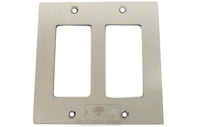 Modern Double Rocker Cutout Switchplate in Satin Nickel Lacquered