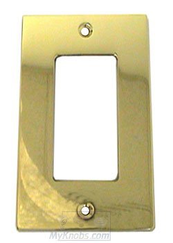 Modern Single Rocker Cutout Switchplate in Polished Brass Lacquered