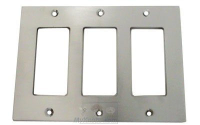 Modern Triple Rocker Cutout Switchplate in Satin Chrome