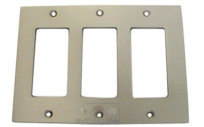Modern Triple Rocker Cutout Switchplate in Satin Nickel Lacquered