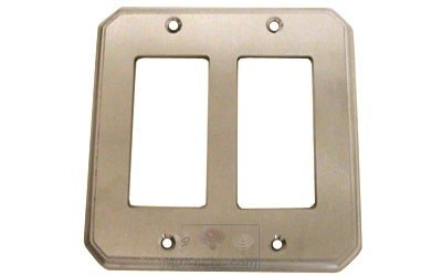 Traditional Double Rocker Cutout Switchplate in Satin Nickel Lacquered