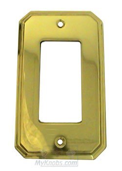 Traditional Single Rocker Cutout Switchplate in Polished Brass Lacquered