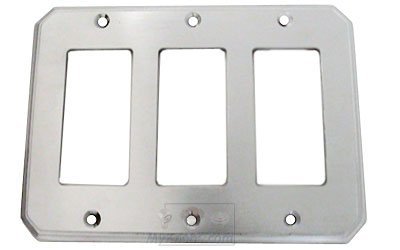 Traditional Triple Rocker Cutout Switchplate in Satin Chrome