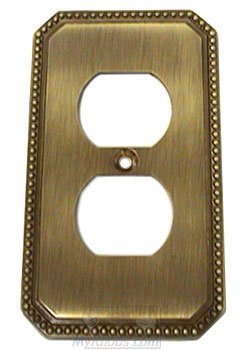 Beaded Duplex Receptacle Switchplate in Shaded Bronze Lacquered