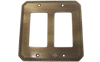 Beaded Double Rocker Cutout Switchplate in Shaded Bronze Lacquered