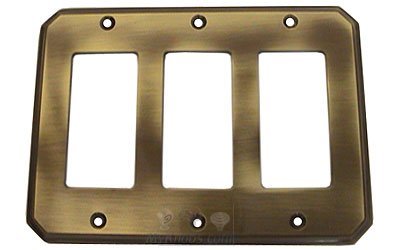 Traditional Triple Rocker Cutout Switchplate in Shaded Bronze Lacquered