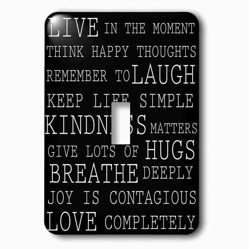 Single Toggle Wallplate With Live In The Moment Black And White Inspirational Typography