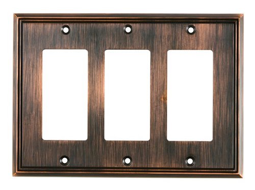 Contemporary Triple GFI/Rocker in Brushed Oil Rubbed Bronze