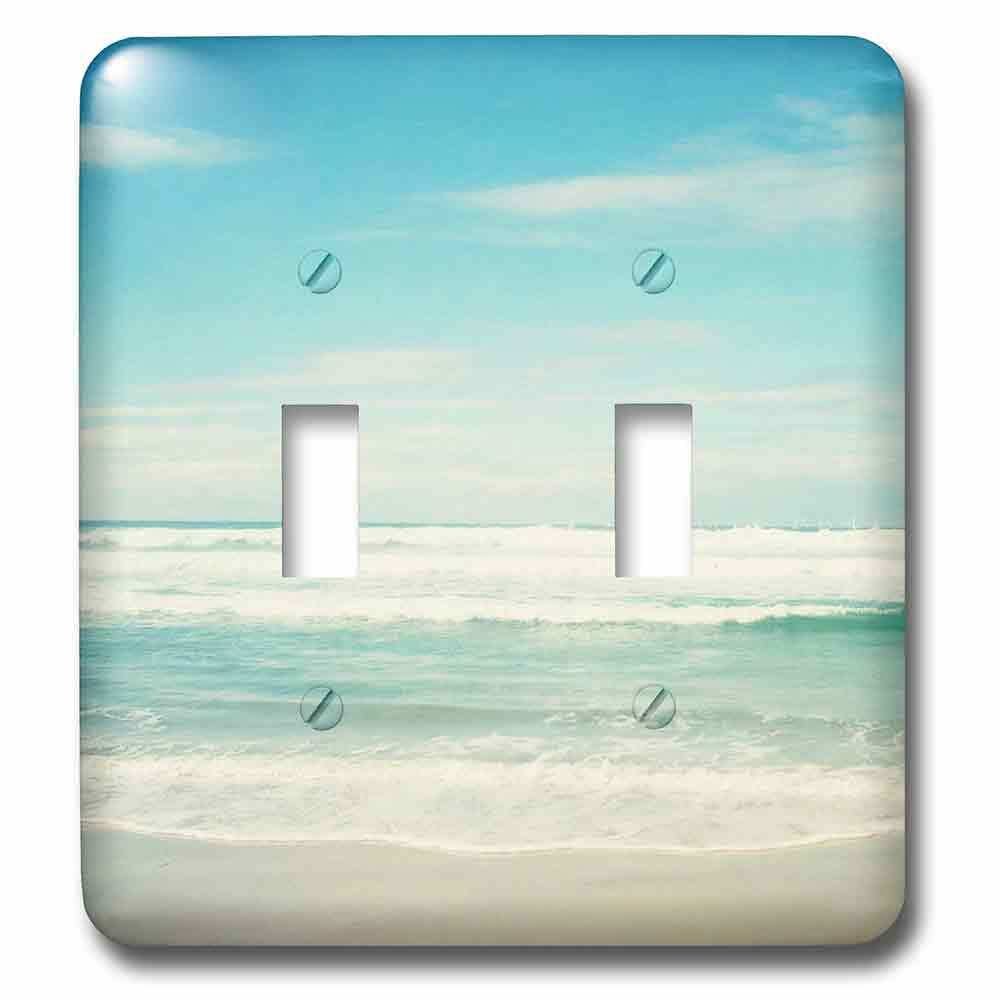 Double Toggle Switch Plate With Gentle Ocean Waves