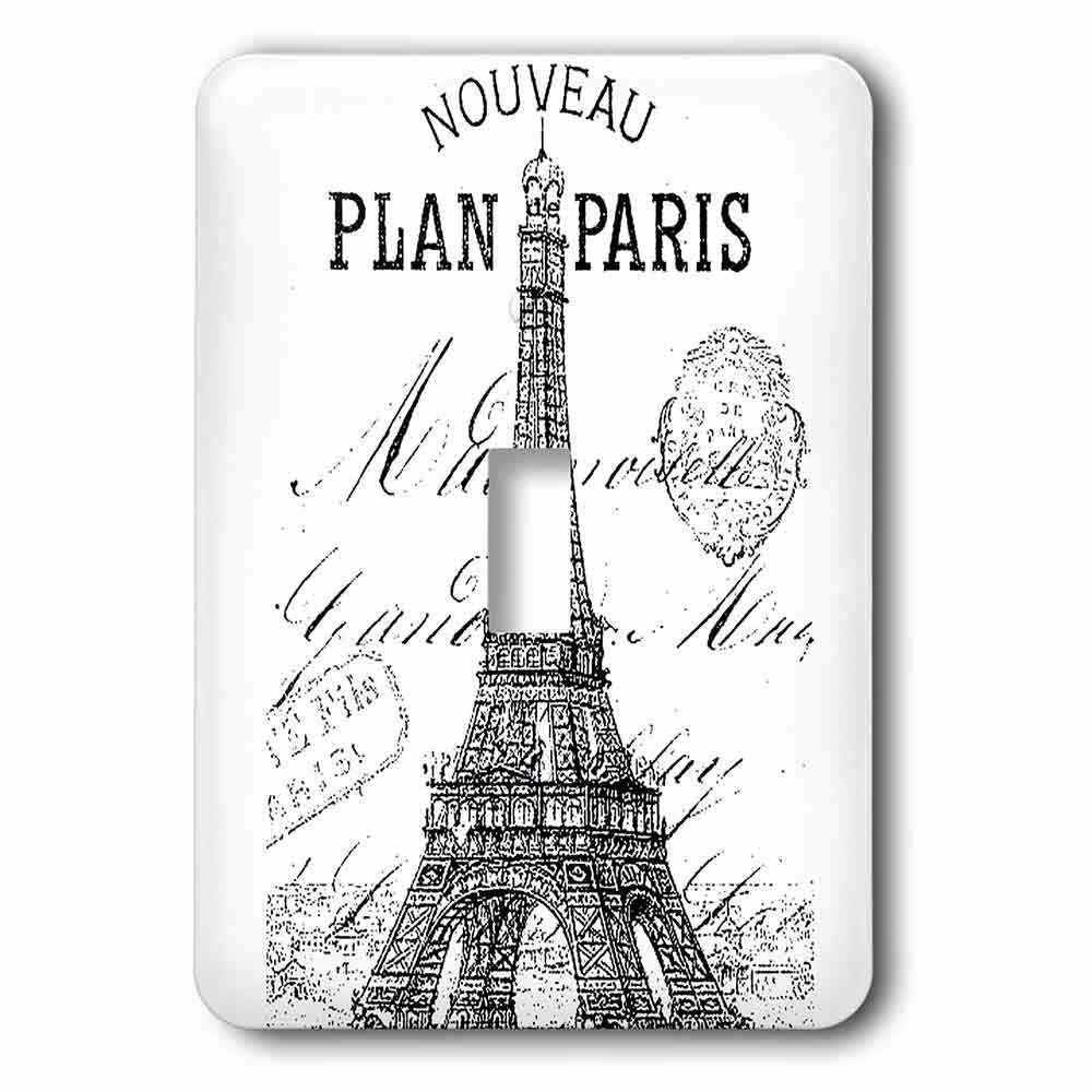 Single Toggle Switchplate With Nouveau Paris Vintage Eiffel Tower
