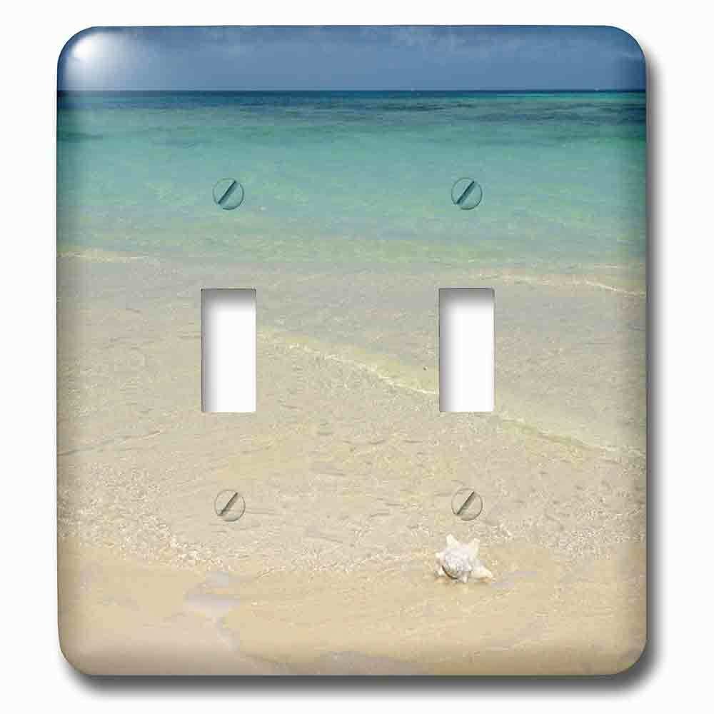 Double Toggle Wallplate With Caribbean, Bvi, Anegada. Conch Shell On The Beach At Bones Bight.