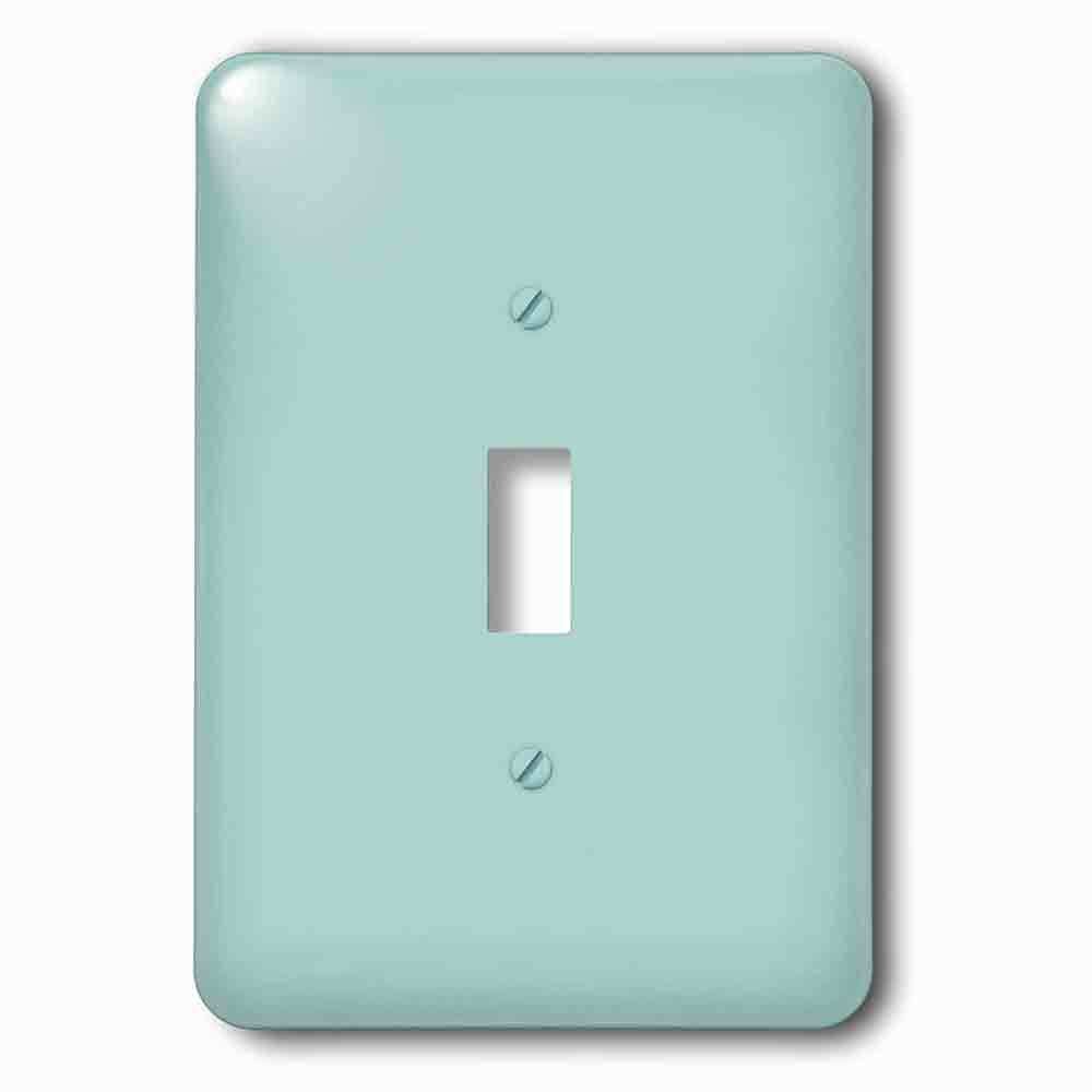 Single Toggle Wallplate With Plain Mint Blue Solid Color Light Turquoise-Grey-Gray Modern Contemporary Simple Pastel Teal