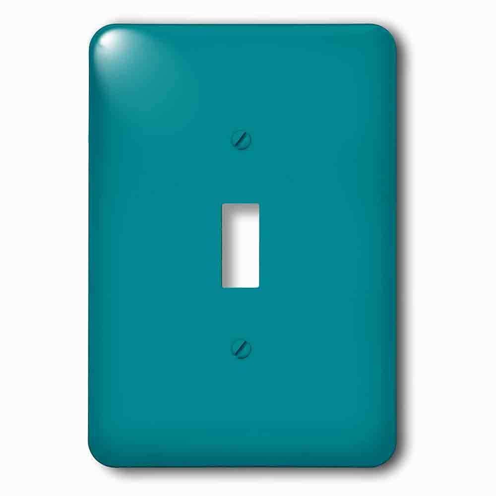 Single Toggle Wallplate With Plain Teal Blue Simple Modern Contemporary Solid One Single Color Turquoise Blue-Green