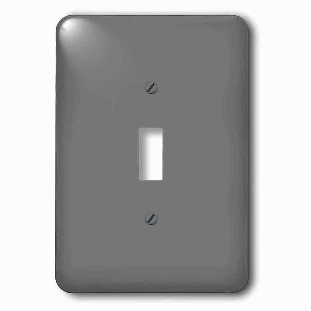 Single Toggle Wallplate With Dark Grey Charcoal Steel Gray Plain Simple One Single Solid Color Modern Contemporary