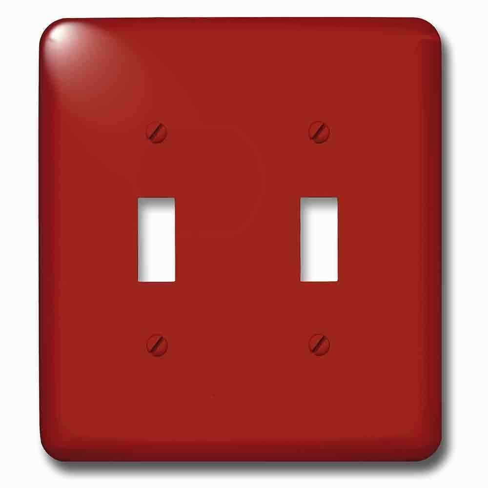 Double Toggle Wallplate With Burgundy Red Dark Marroon Russet Fire-Brick Dark-Barn Red-Brown Plain Simple Solid Color