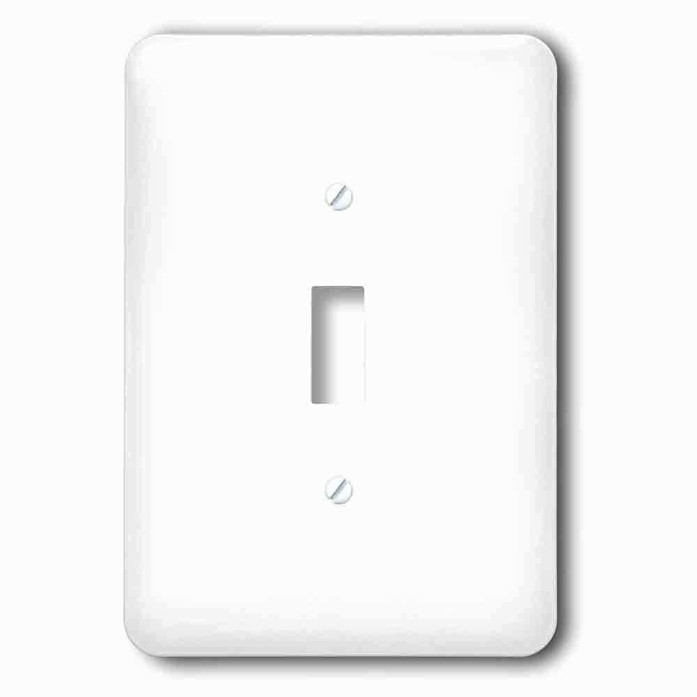 Single Toggle Wallplate With Pure White Bright Colorless Plain Simple One Single Solid White Color