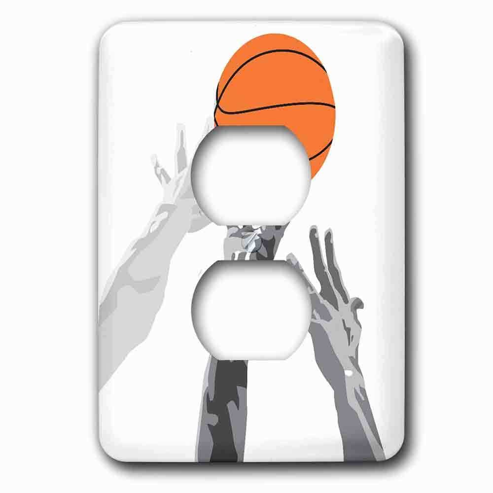 Single Duplex Outlet With Basketball Up For Grabs Vector Sports Design