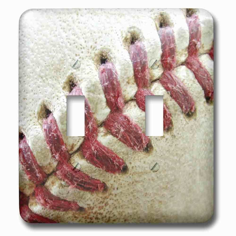 Double Toggle Wallplate With Closeup Red Seams On Baseball