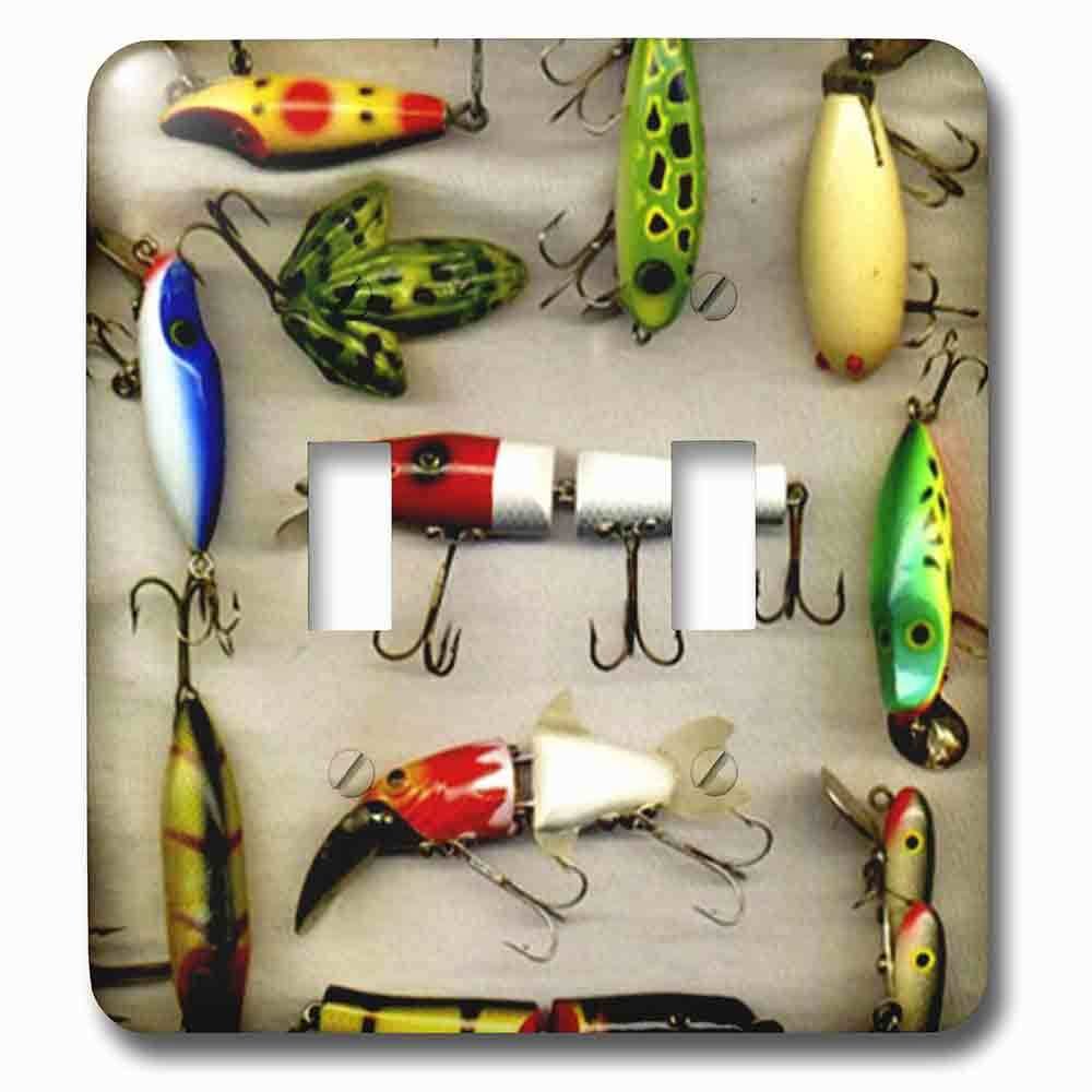 Double Toggle Wallplate With Old Lures Fishing