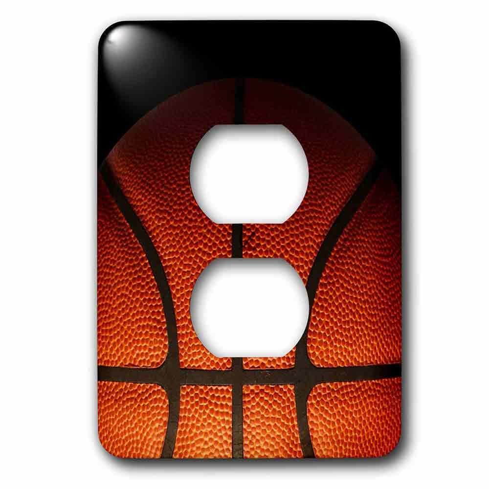 Single Duplex Wallplate With Cool Basketball Texture In Partial Shadow