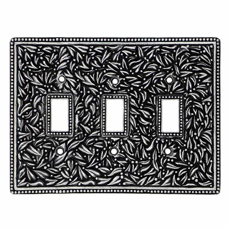 Triple Toggle Switchplate in Antique Silver