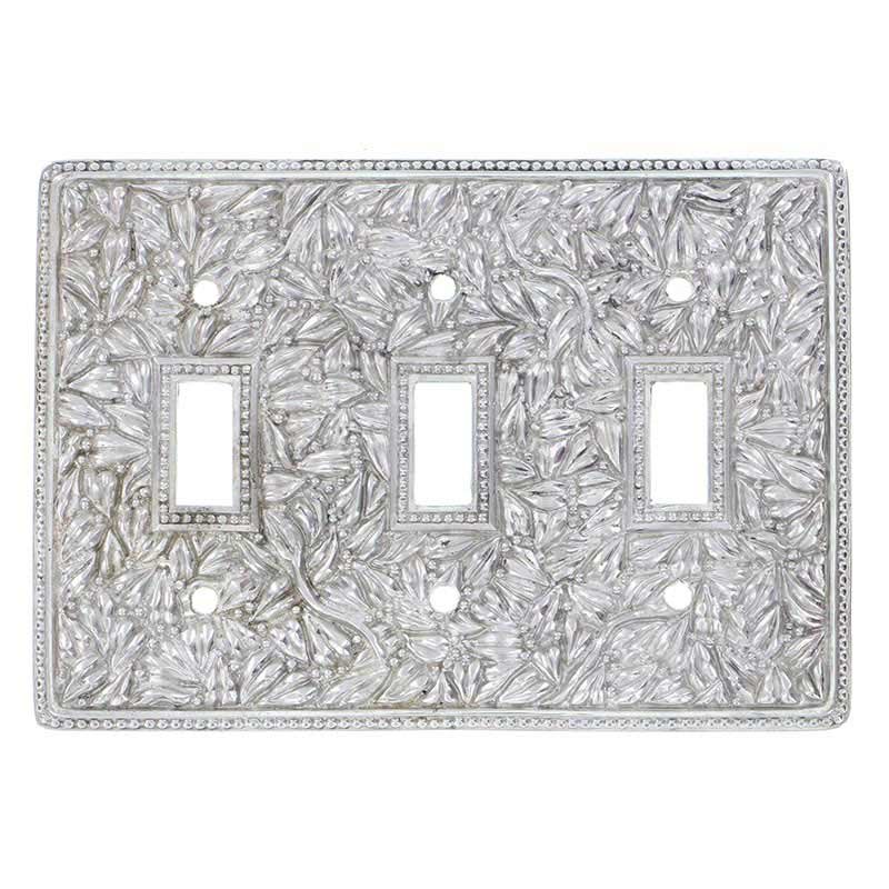 Triple Toggle Switchplate in Polished Silver