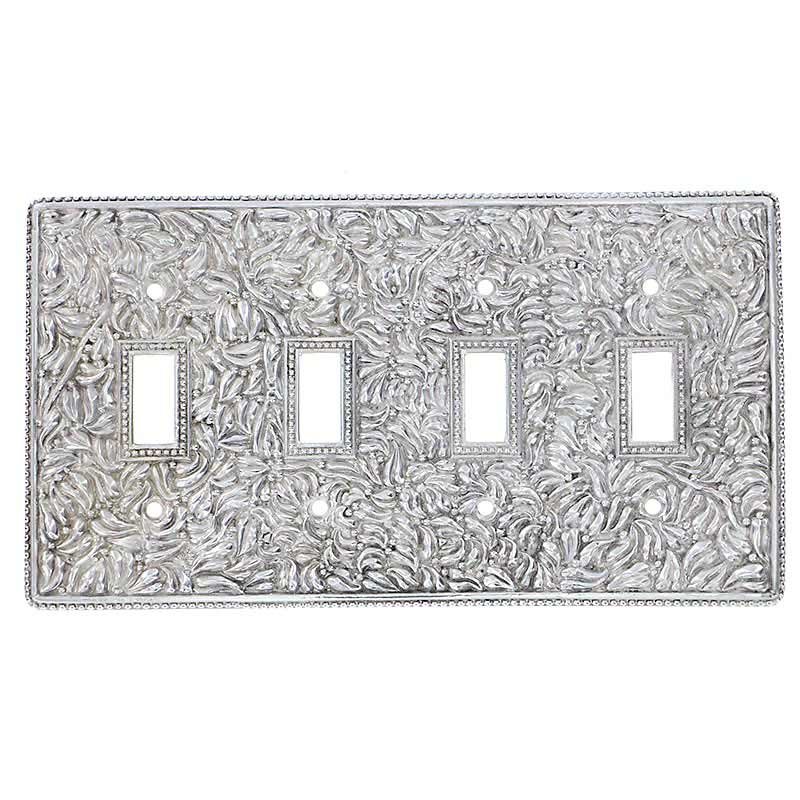 Quadruple Toggle Switchplate in Polished Nickel