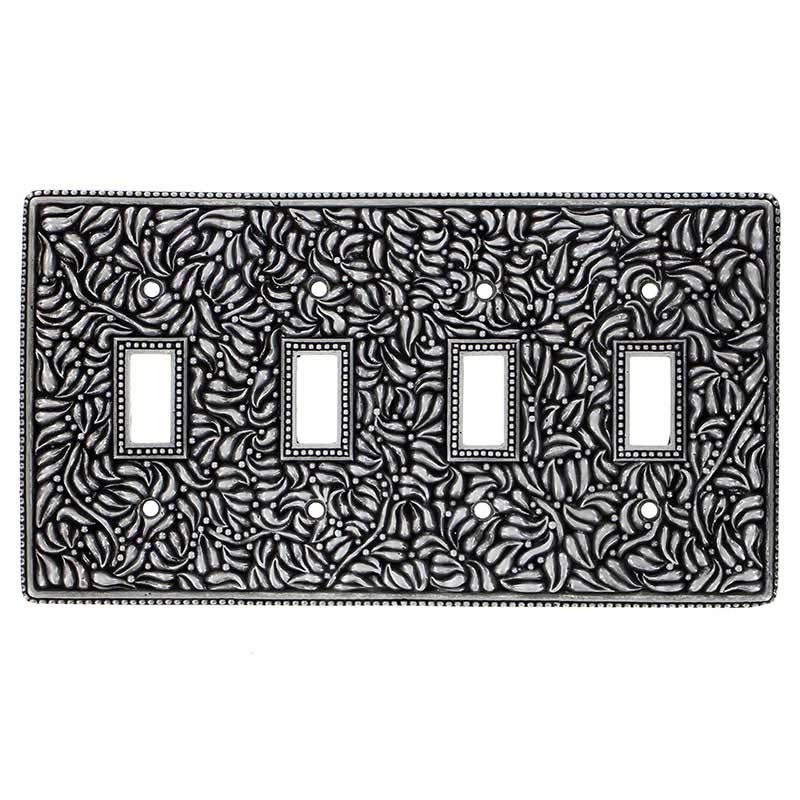 Quadruple Toggle Switchplate in Vintage Pewter