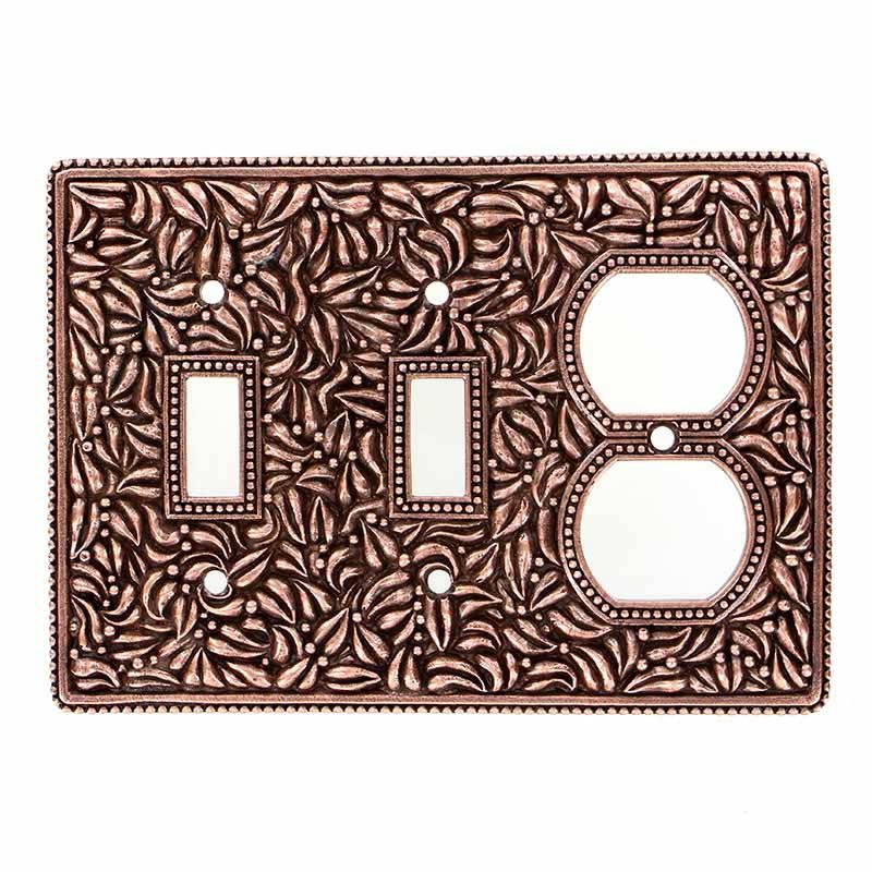 Double Toggle / Single Duplex Outlet in Antique Copper
