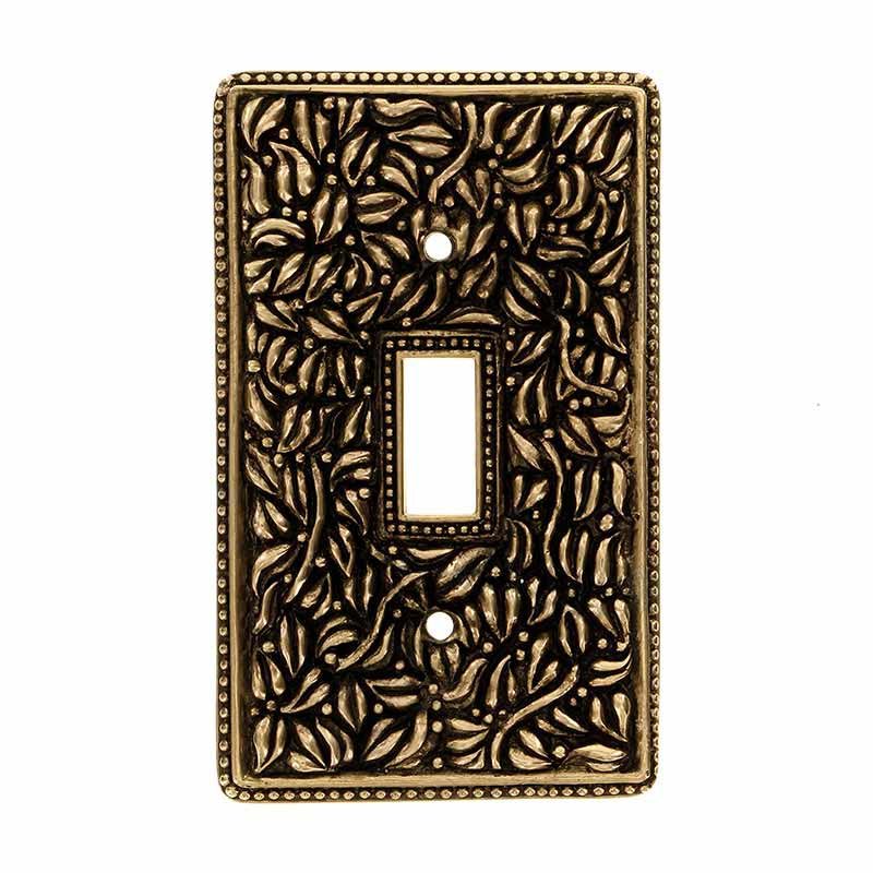 Single Toggle Jumbo Switchplate in Antique Gold