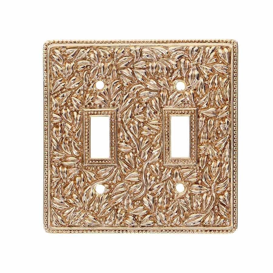 Double Toggle Jumbo Switchplate in Polished Gold