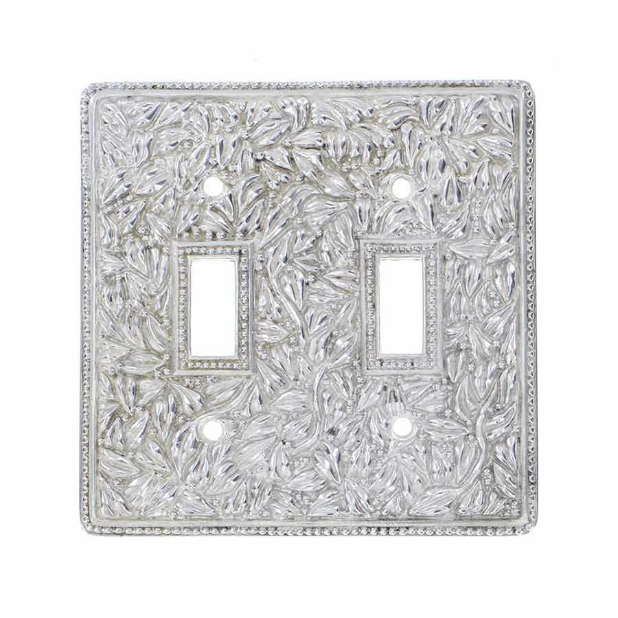 Double Toggle Jumbo Switchplate in Polished Silver