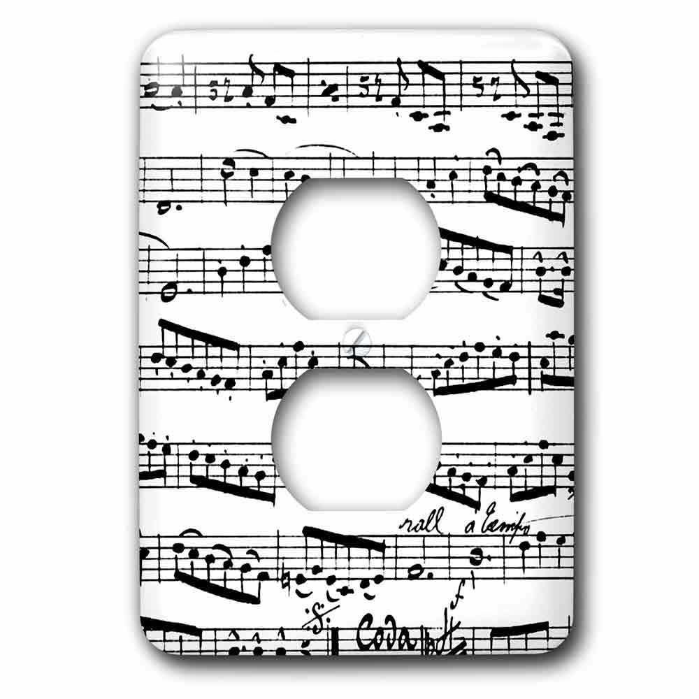 Single Duplex Wall Plate With Music Notes Pattern