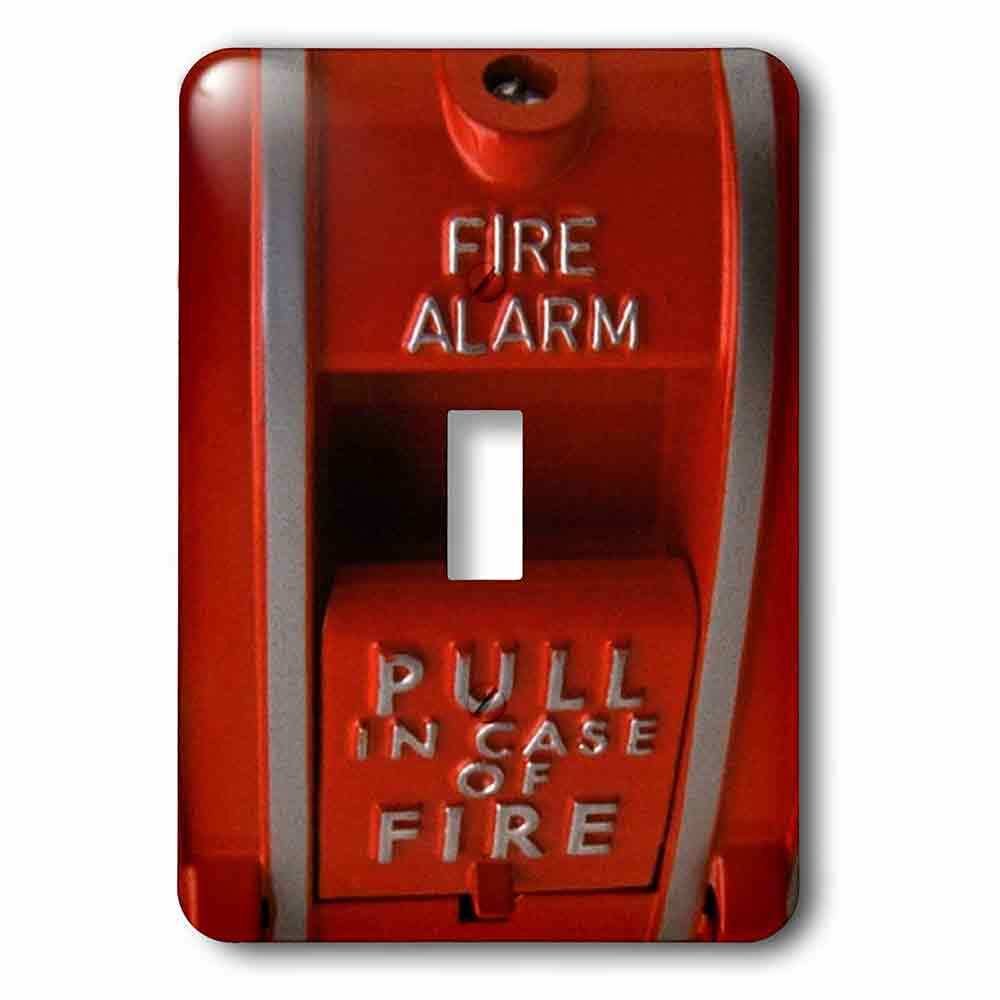 Single Toggle Wallplate With Red Fire Box