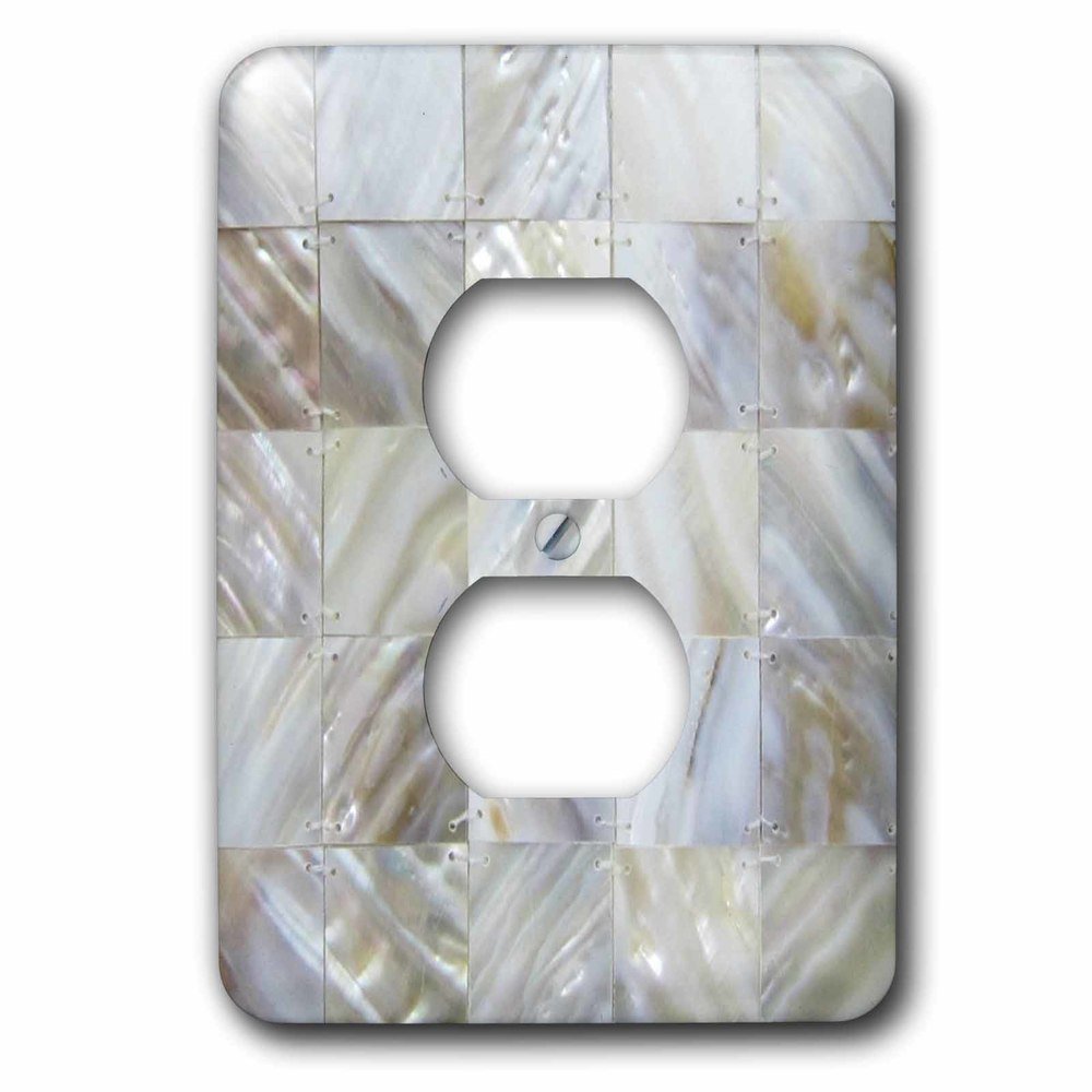 Single Duplex Wallplate With Picturing Mother Of Pearl