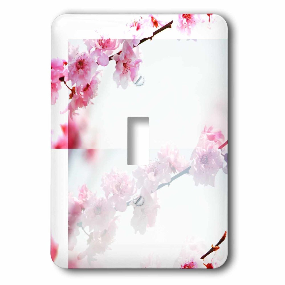 Single Toggle Wallplate With Inspired Pink Cherry Blossom Flowers