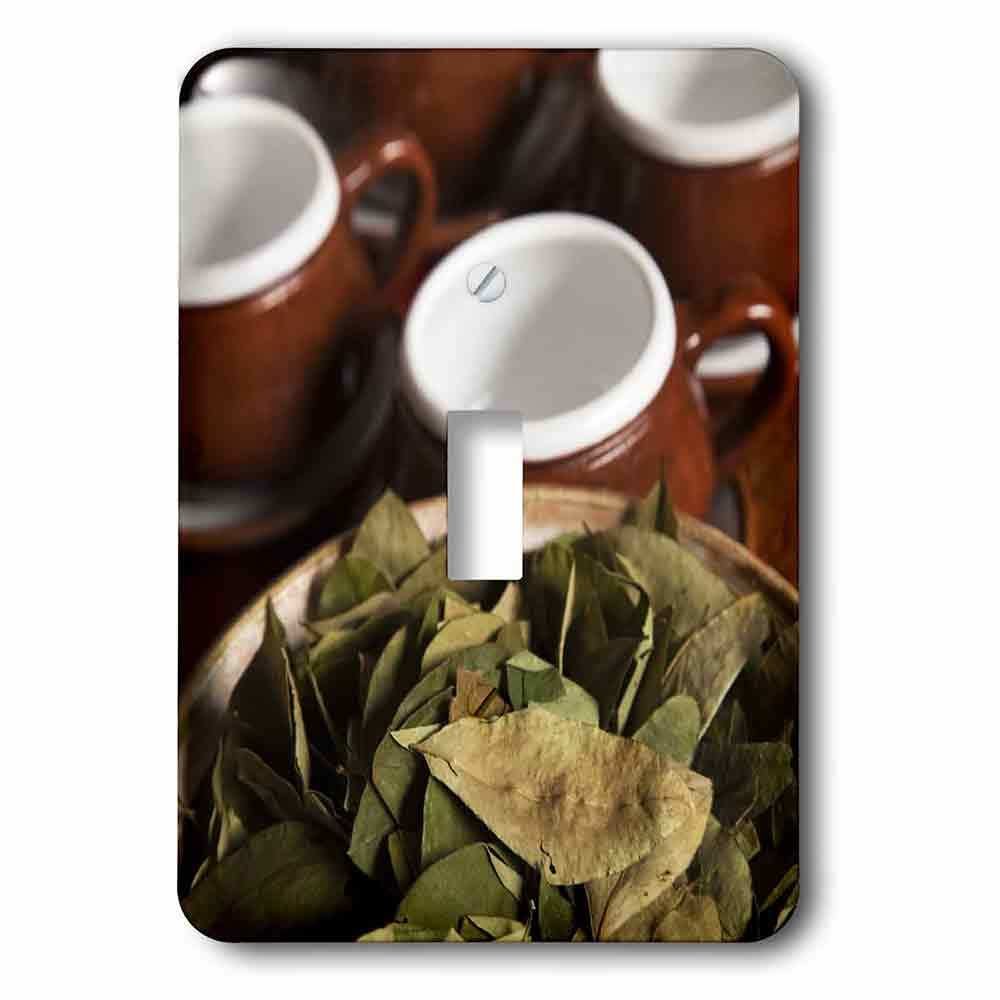 Single Toggle Wallplate With Coca Leaves And Tea Cups