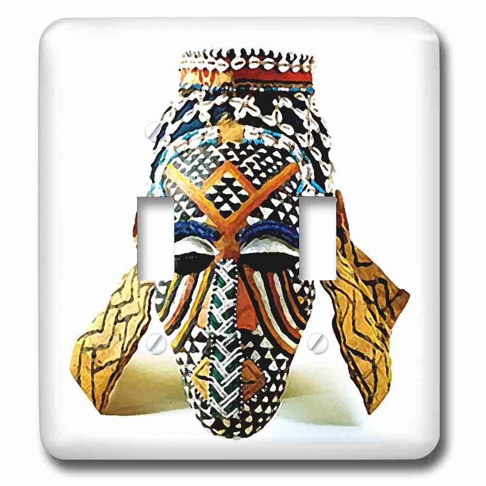 Double Toggle Wallplate With African Mask