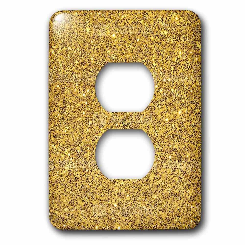 Single Duplex Wallplate With Print Of Gold Sparkles Glitter