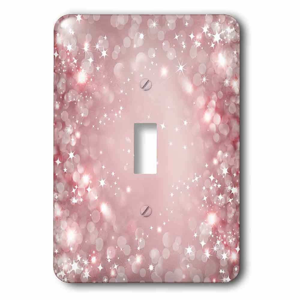 Single Toggle Wallplate With White And Pink Sparkle Bokeh With Stars